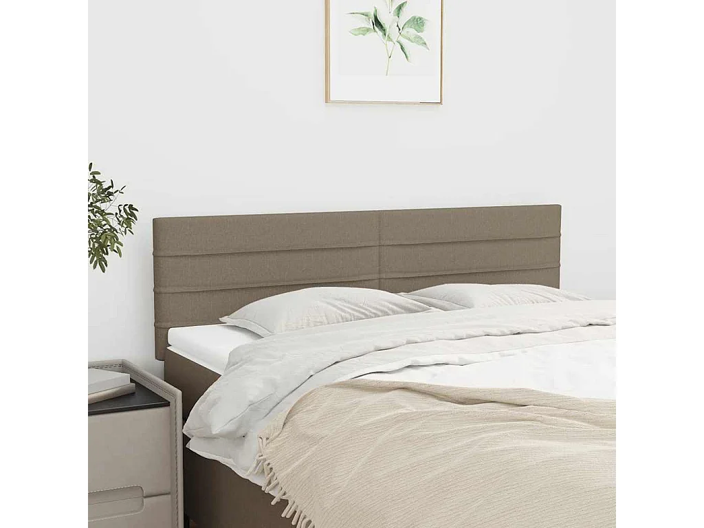 Kopfteile Taupe 144x5x78/88 cm Stoff