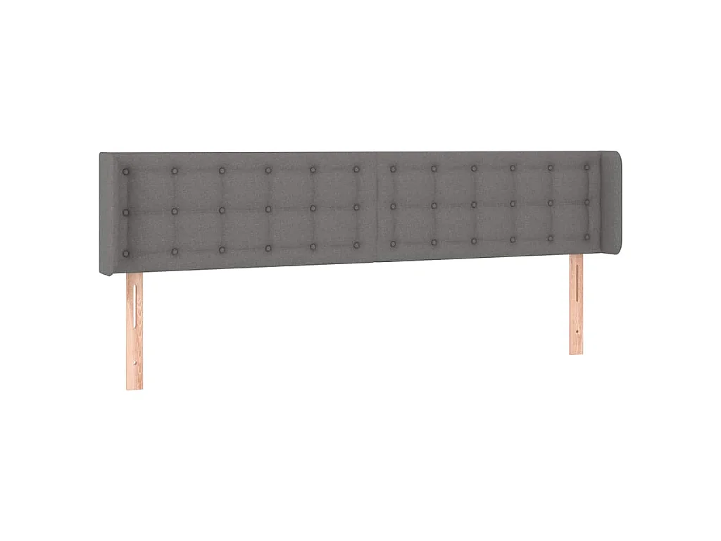 LED Kopfteil Dunkelgrau 163x16x78/88 cm Stoff