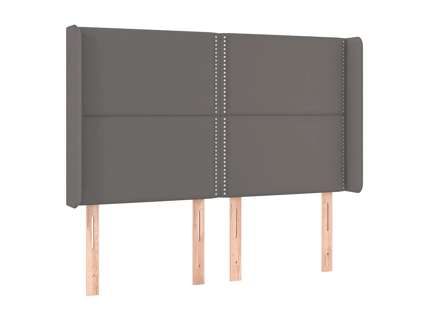 Kopfteil mit Ohren Grau 147x16x118/128 cm Kunstleder