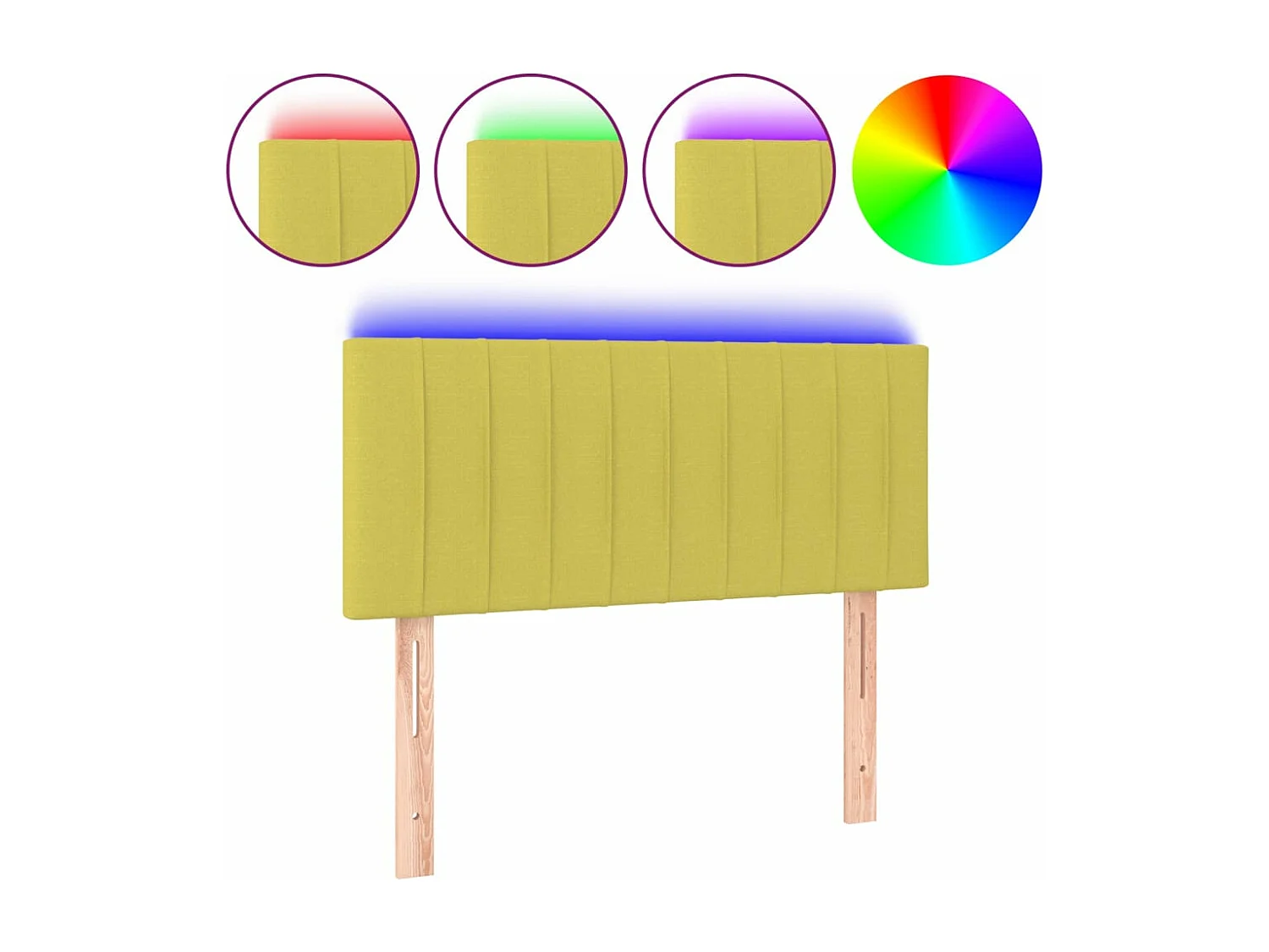 LED Kopfteil Grün 100x5x78/88 cm Stoff