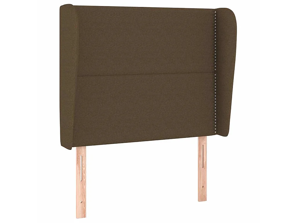 Hoofdbord met randen 93x23x118/128 cm stof donkerbruin