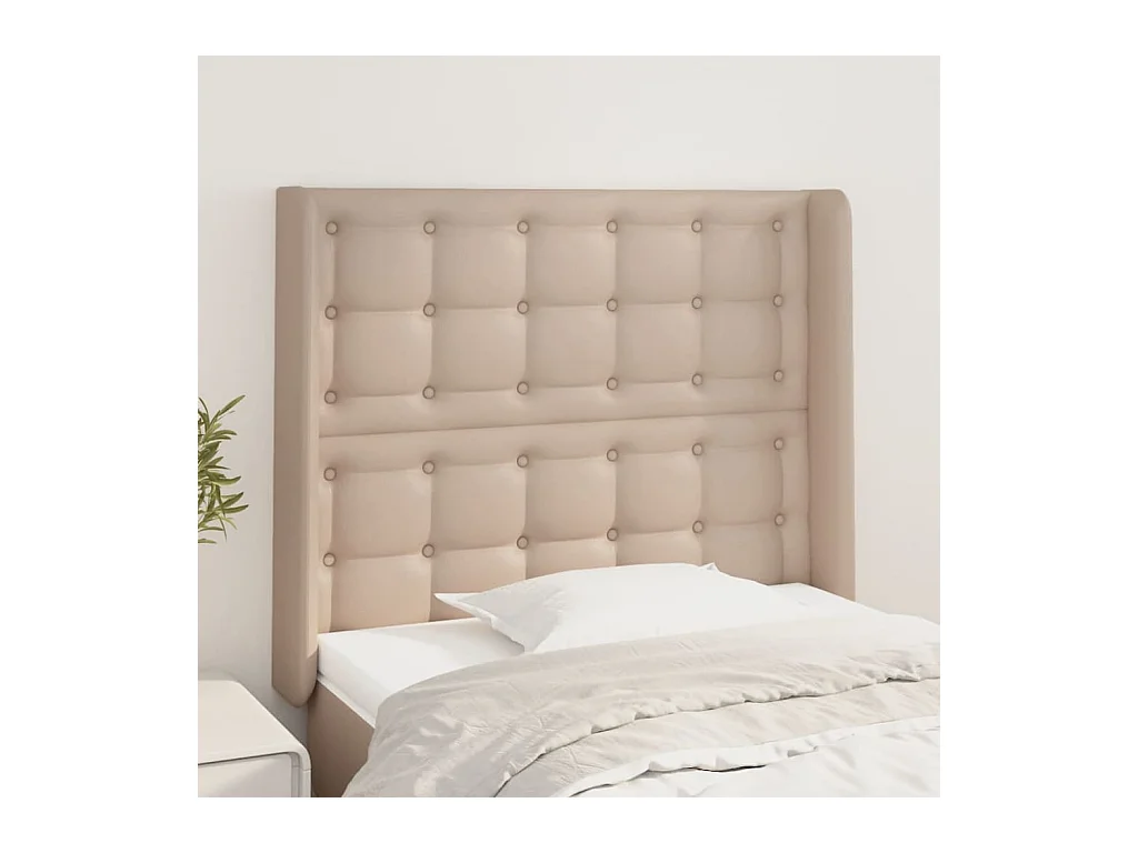 Tête de lit avec oreilles Cappuccino 83x16x118/128cm Similicuir