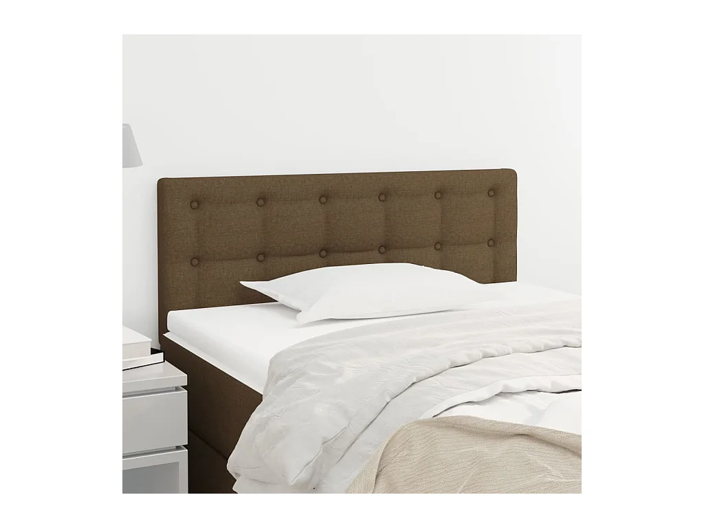 Tête de lit Marron Foncé 100x5x78/88 cm Tissu
