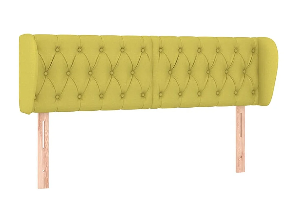 Tête de lit avec oreilles Vert 147x23x78/88 cm Tissu