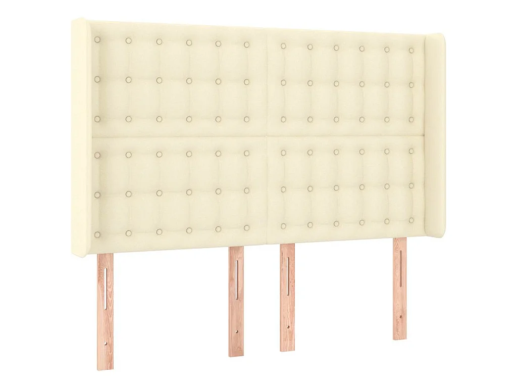 Tête de lit avec oreilles Crème 147x16x118/128 cm Similicuir