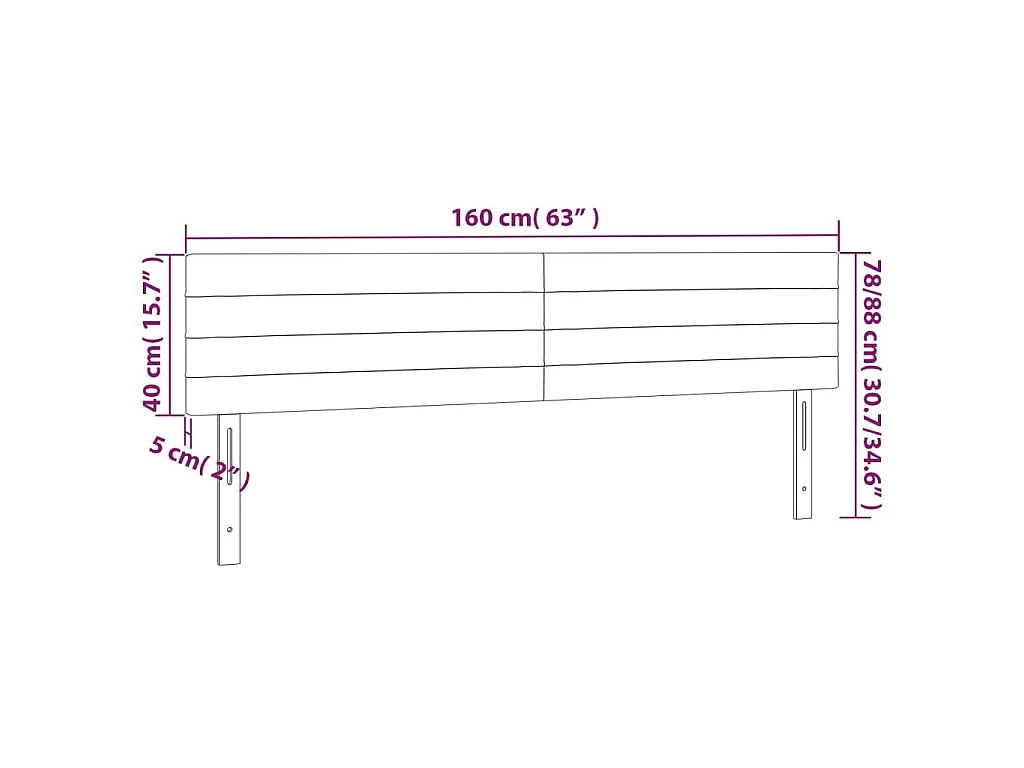 Kopfteile Dunkelbraun 160x5x78/88 cm Stoff