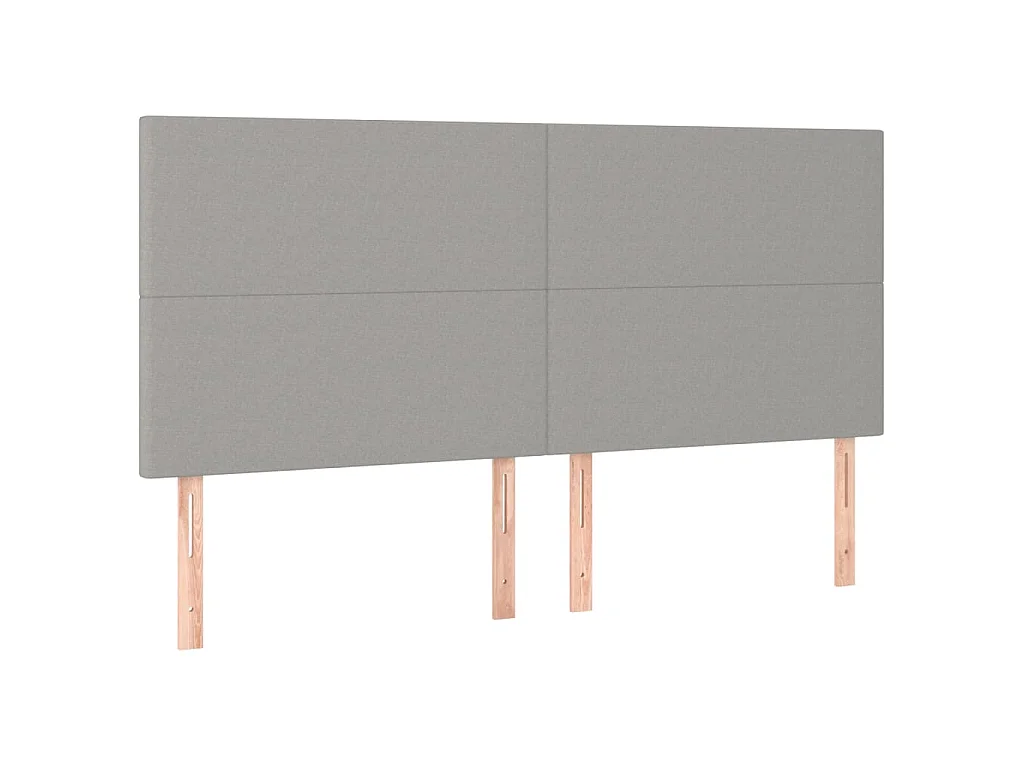 Hoofdbord lichtgrijs 180x5x118/128 cm stof