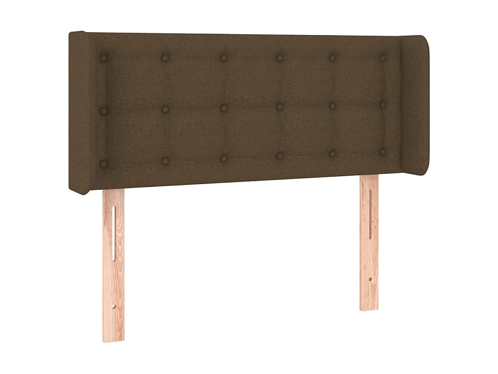 Testiera ad Orecchio Marrone Scuro 103x16x78/88 cm in Tessuto