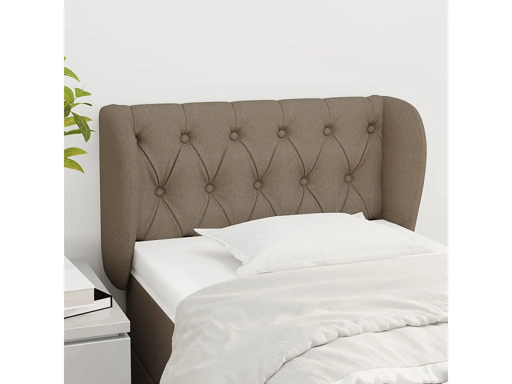 Kopfteil mit Ohren Taupe 83x23x78/88 cm Stoff