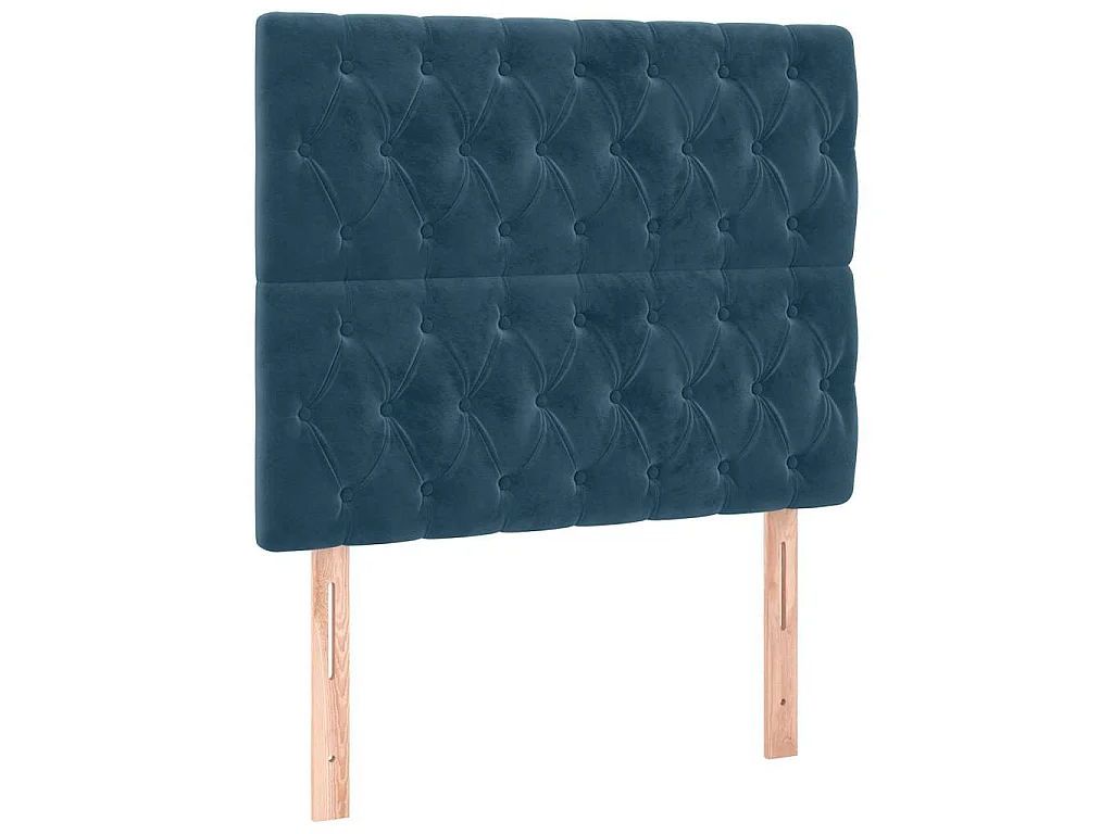 Tête de lit à LED Bleu foncé 100x7x118/128 cm Velours
