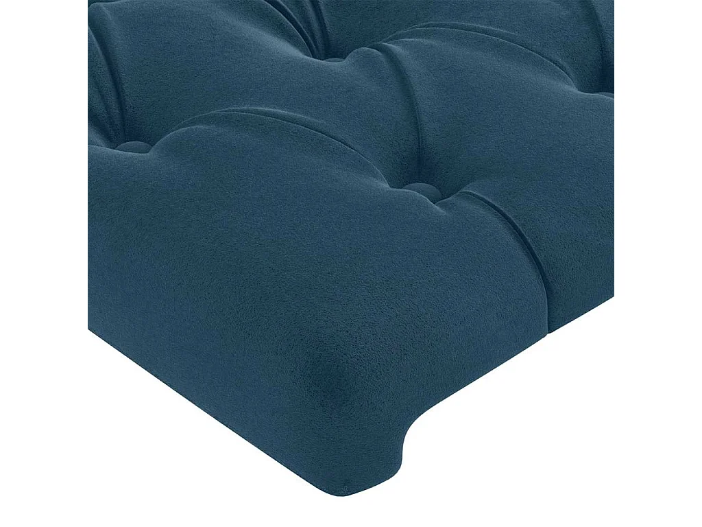 Tête de lit à LED Bleu foncé 100x7x118/128 cm Velours