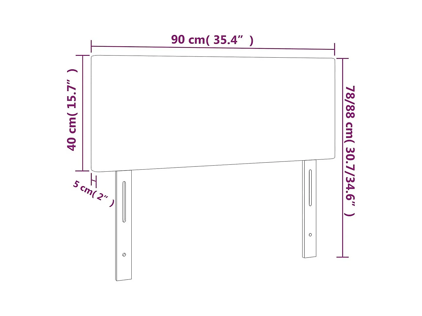 Tête de lit Bleu foncé 90x5x78/88 cm Velours
