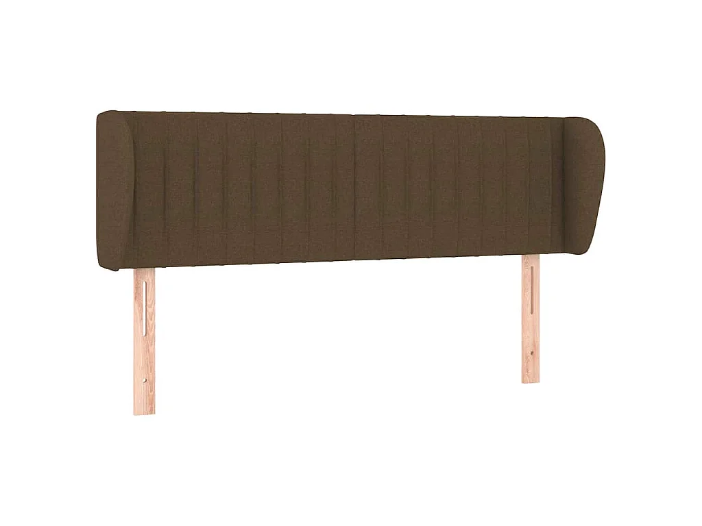 Hoofdbord met randen 147x23x78/88 cm stof donkerbruin