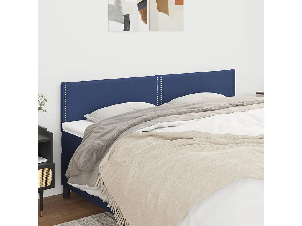 Testiera 2 pz Blu 90x5x78/88 cm in Tessuto