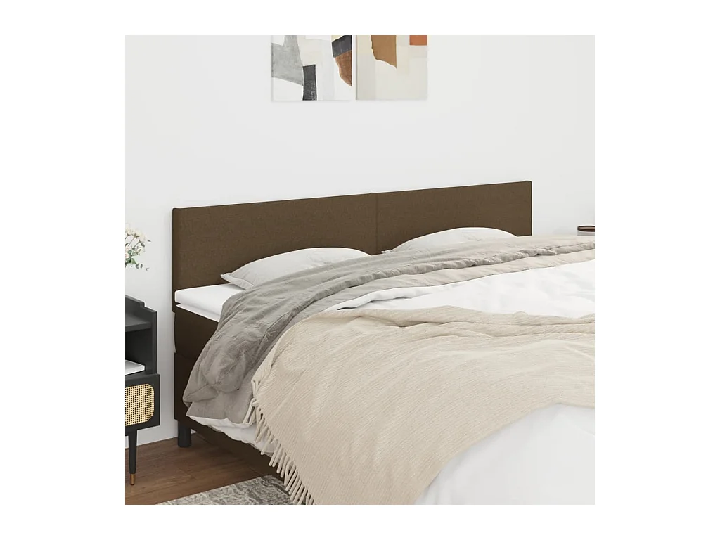 Têtes de lit 2 pcs Marron Foncé 80x5x78/88 cm Tissu