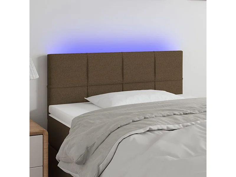 Tête de lit à LED Marron Foncé 80x5x78/88 cm Tissu