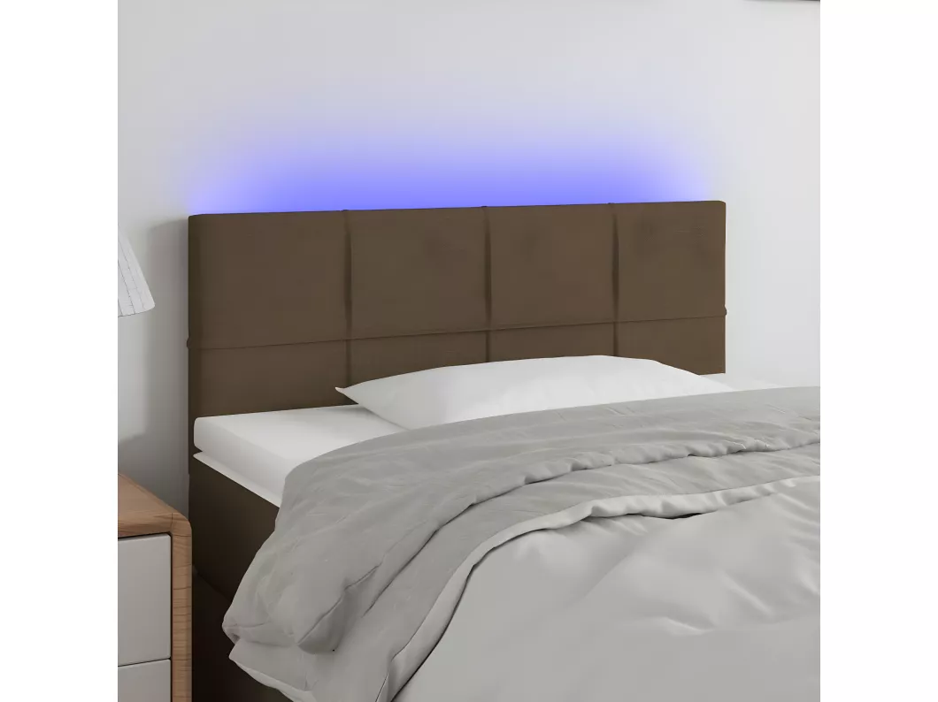 Kauf Unique LED Kopfteil Dunkelbraun 80x5x78/88 cm Stoff