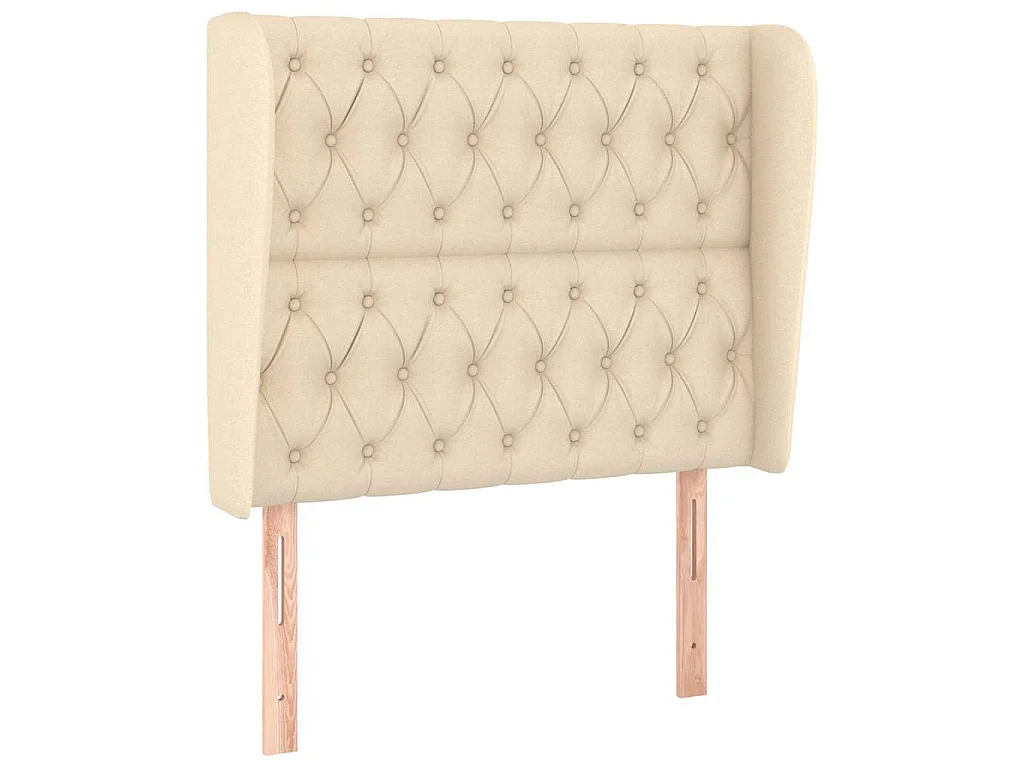 Tête de lit avec oreilles Crème 93x23x118/128 cm Tissu