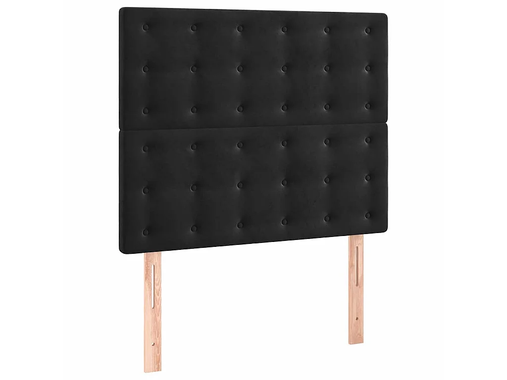 Tête de lit Noir 80x5x118/128 cm Velours