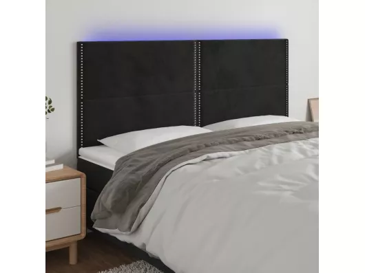 Kauf Unique LED Kopfteil Schwarz 160x5x118/128 cm Samt