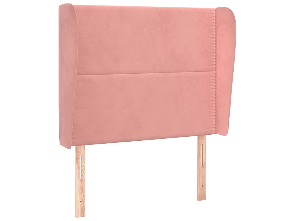 Tête de lit avec oreilles Rose 83x23x118/128 cm Velours