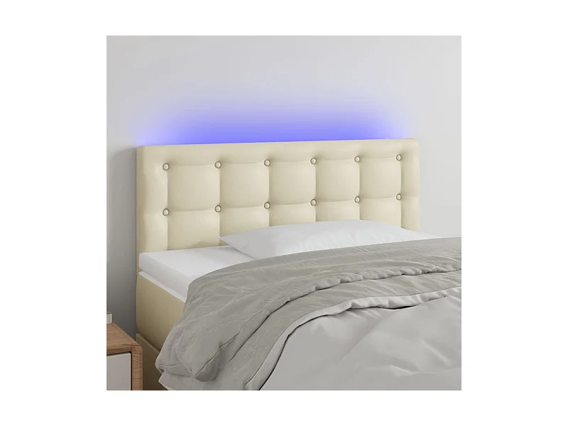 Tête de lit à LED Crème 90x5x78/88 cm Similicuir
