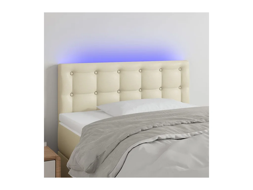 Tête de lit à LED Crème 90x5x78/88 cm Similicuir