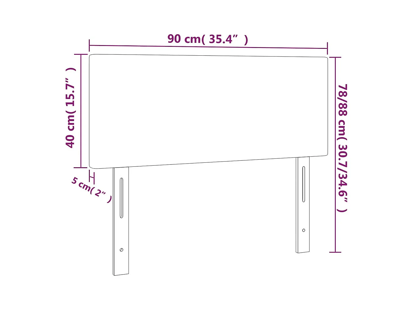 Testiera Verde scuro 90x5x78/88 cm in Velluto