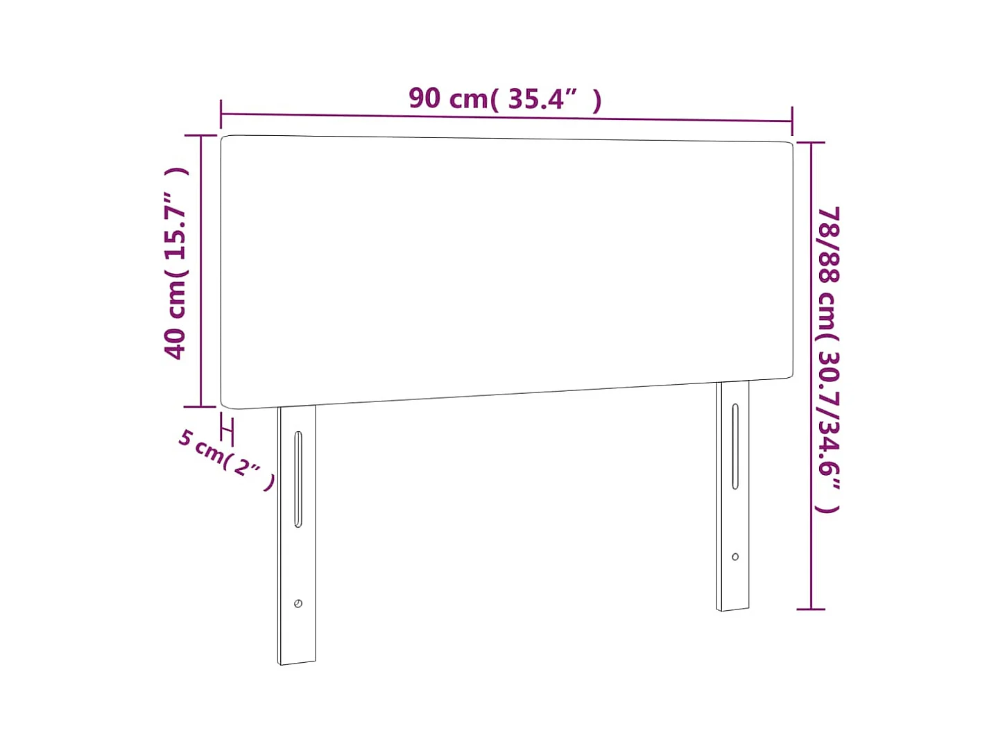 Kopfteil Dunkelgrün 90x5x78/88 cm Samt