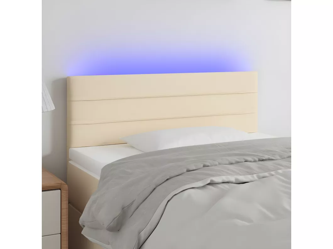 Kauf Unique LED Kopfteil Creme 90x5x78/88 cm Stoff