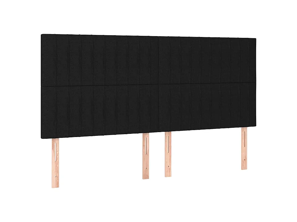 Tête de lit à LED Noir 160x5x118/128 cm Tissu