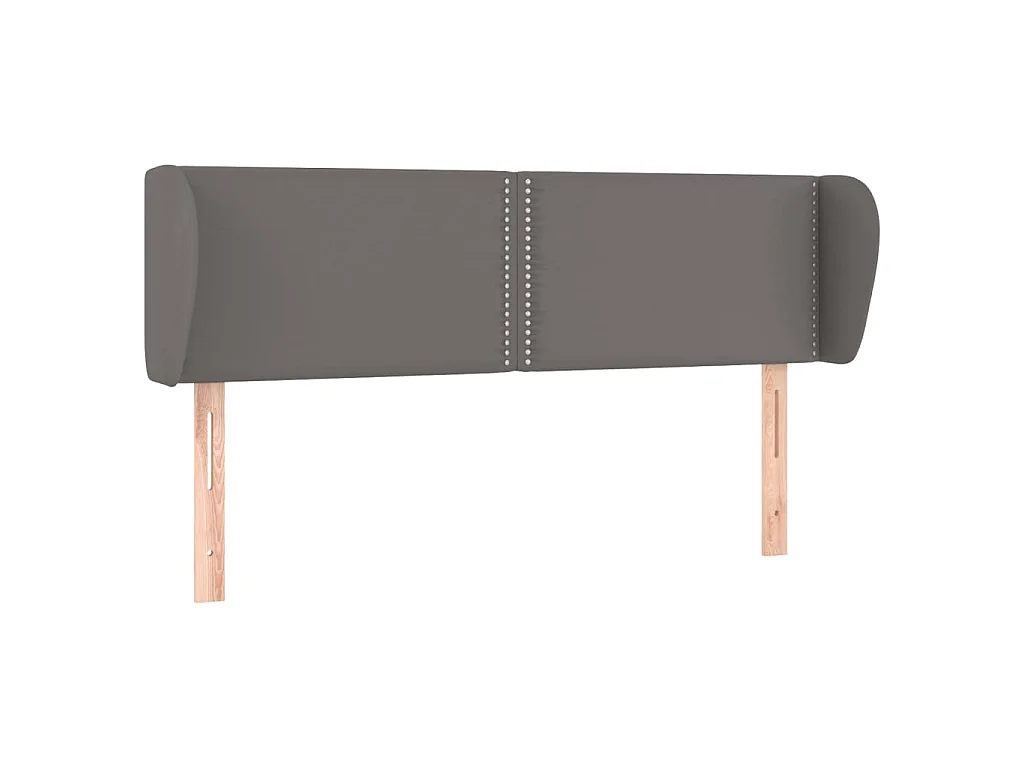 Kopfteil mit Ohren Grau 147x23x78/88 cm Kunstleder