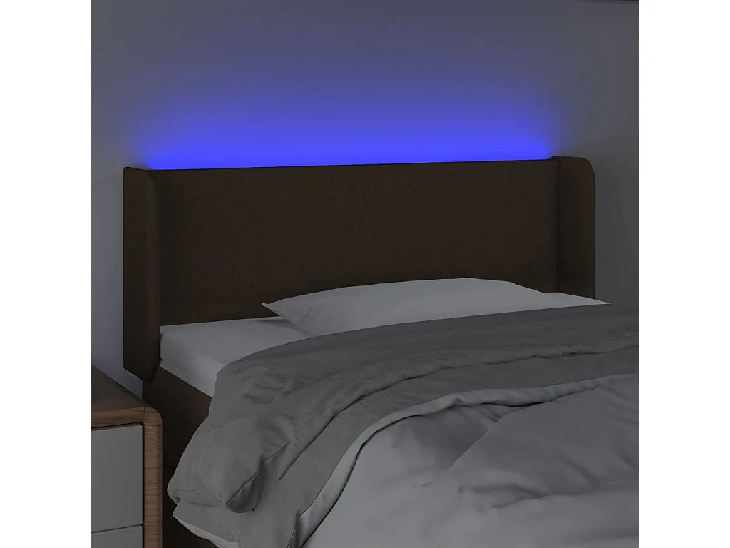 LED Kopfteil Dunkelbraun 93x16x78/88 cm Stoff