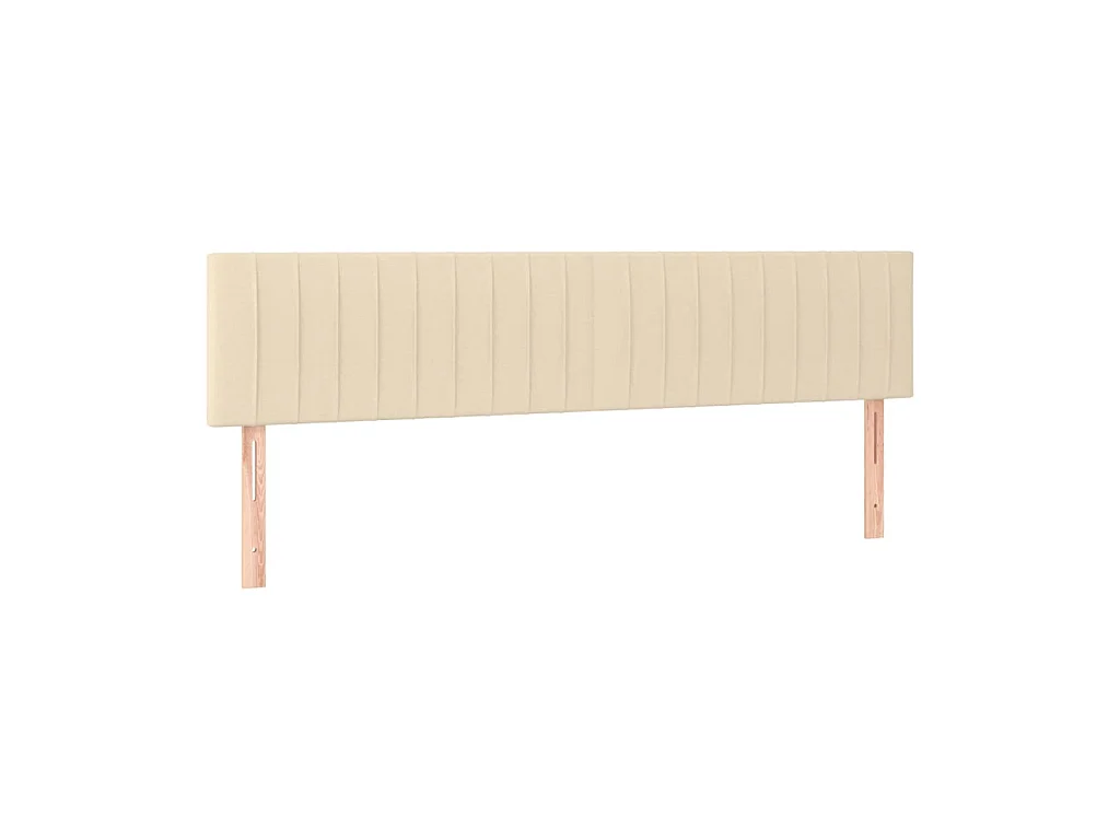 Cabecero con LED de tela color crema 180x5x78/88 cm