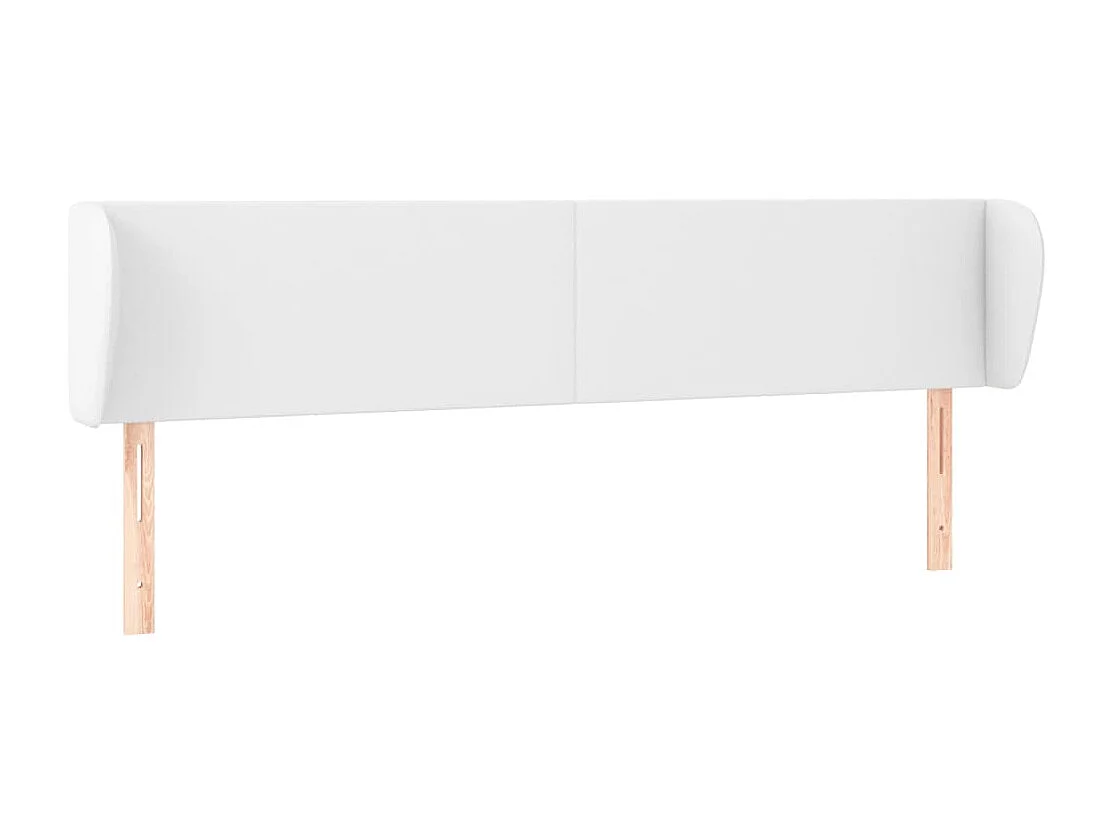 Tête de lit avec oreilles Blanc 203x23x78/88 cm Similicuir