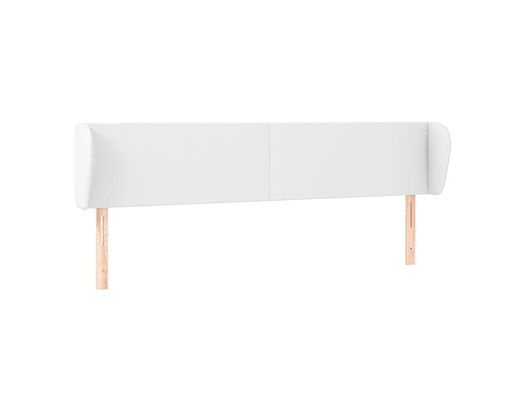 Testiera ad Orecchio Bianca 203x23x78/88 cm in Similpelle