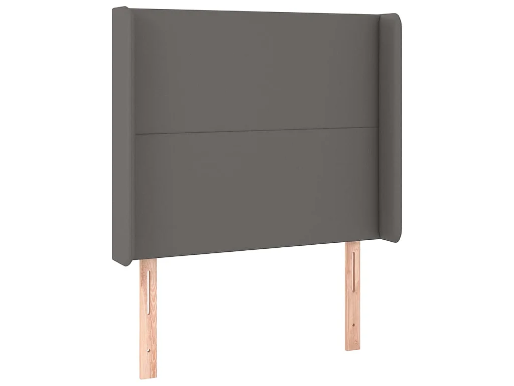 Hoofdbord met randen 103x16x118/128 cm kunstleer grijs