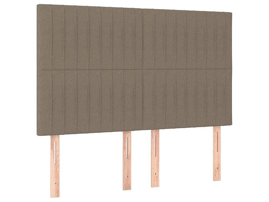 LED Kopfteil Taupe 144x5x118/128 cm Stoff