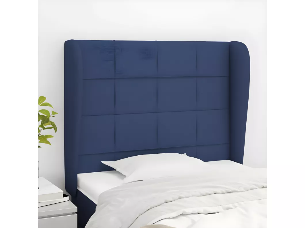 Kauf Unique Kopfteil mit Ohren Blau 103x23x118/128 cm Stoff