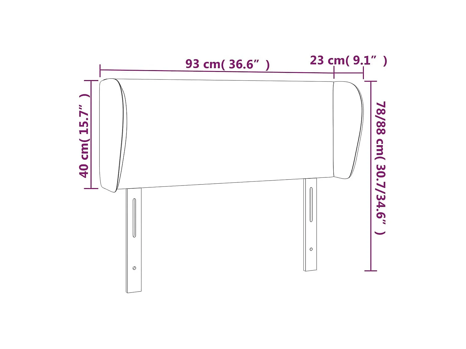 Tête de lit avec oreilles Crème 93x23x78/88 cm Similicuir