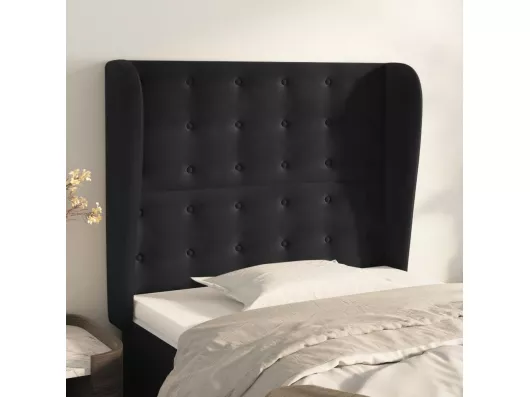 Kauf Unique Kopfteil mit Ohren Schwarz 83x23x118/128 cm Samt