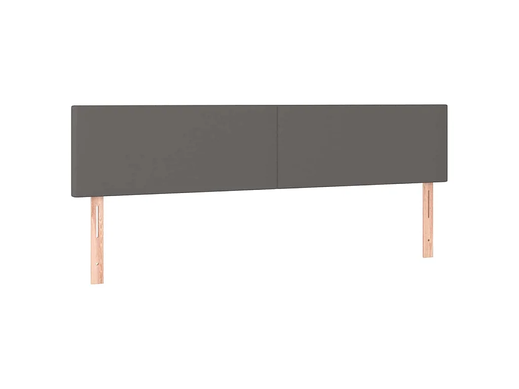 Cabecero con LED cuero sintético gris 160x5x78/88 cm