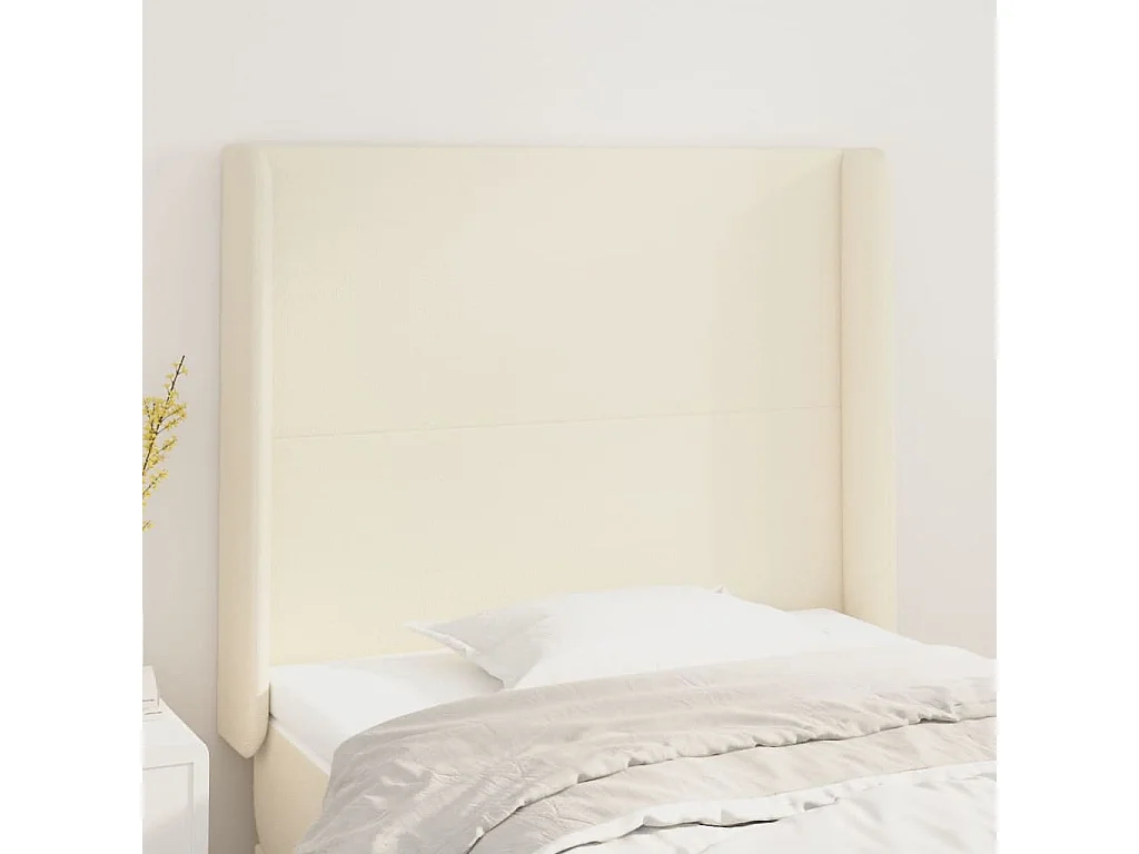 Testiera ad Orecchio Crema 103x16x118/128 cm in Similpelle