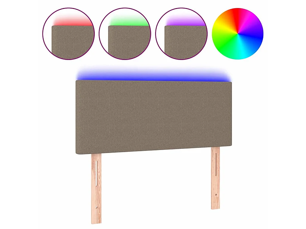Tête de lit à LED Taupe 90x5x78/88 cm Tissu