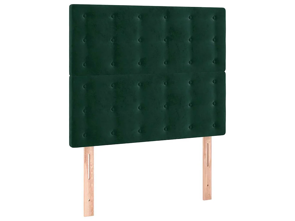 Hoofdbord LED 100x5x118/128 cm fluweel donkergroen