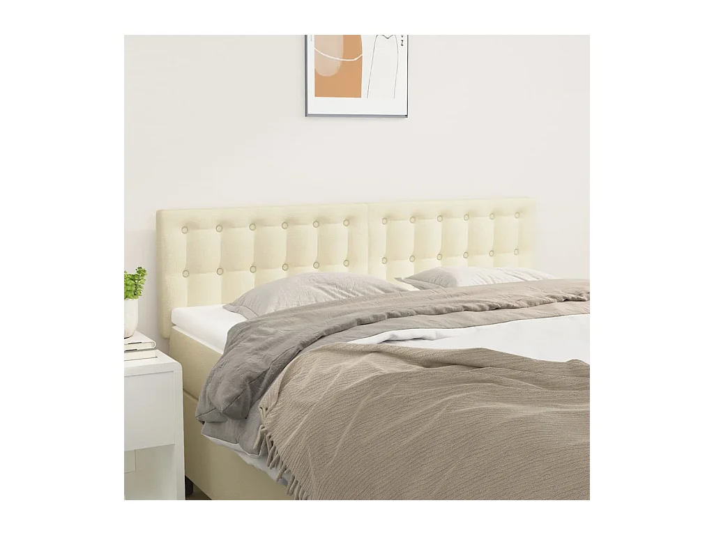 Kopfteile 2 Stk. Creme 72x5x78/88 cm Kunstleder