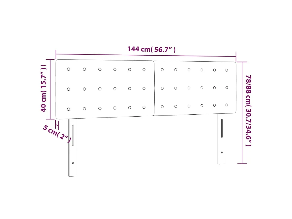 Têtes de lit Crème 144x5x78/88 cm Similicuir