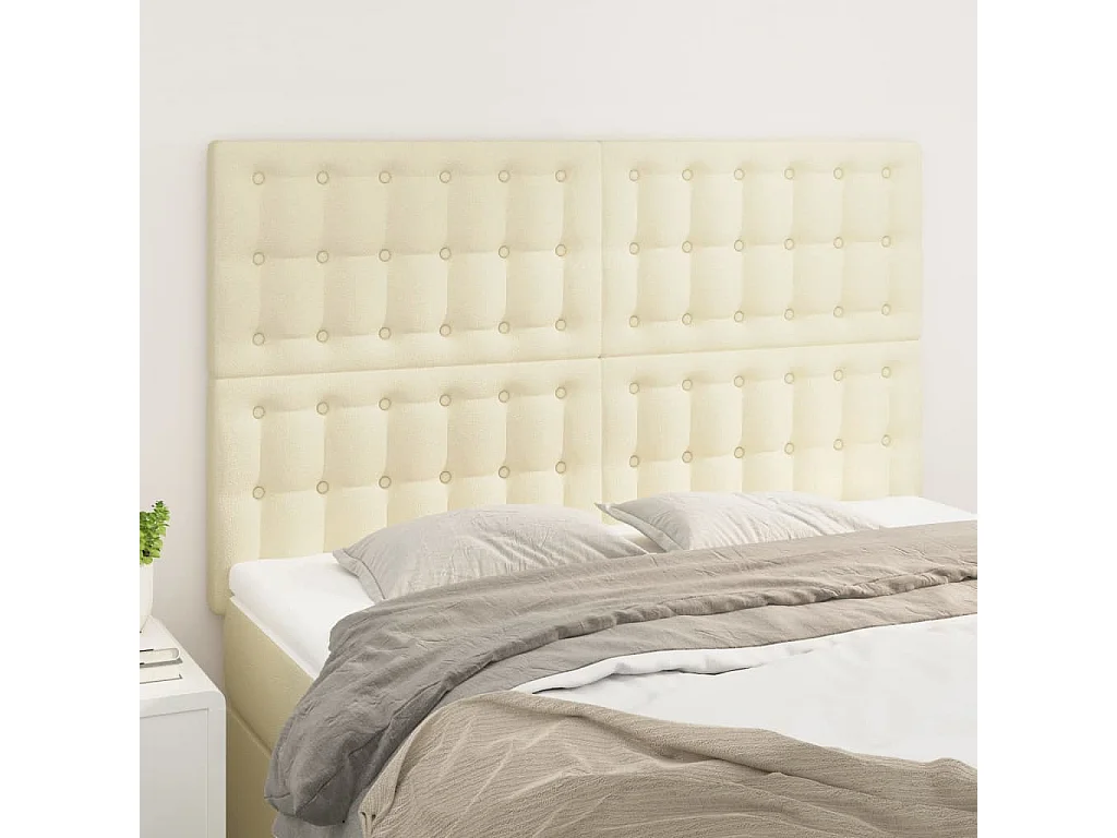 Tête de lit Crème 144x5x118/128 cm Similicuir