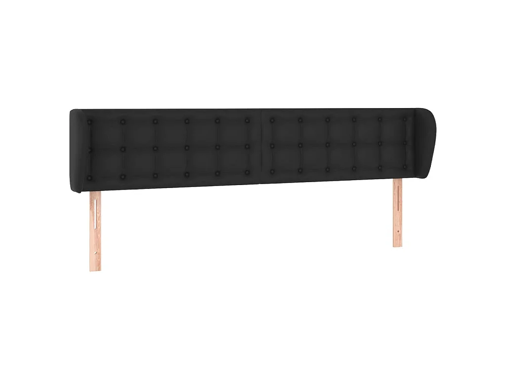 Tête de lit avec oreilles Noir 163x23x78/88 cm Similicuir