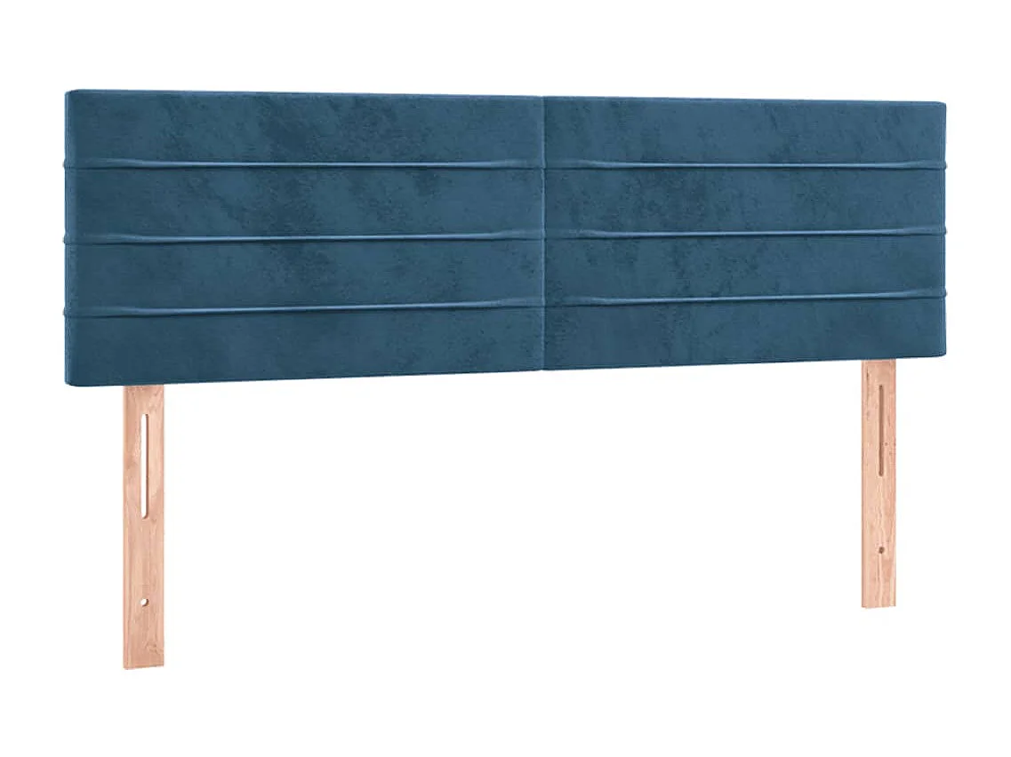 Têtes de lit 2 pcs Bleu foncé 72x5x78/88 cm Velours